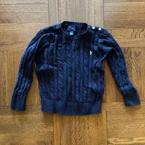 Polo by Ralph Lauren Navy kids Cable-Knit Crewneck Sweater size 5